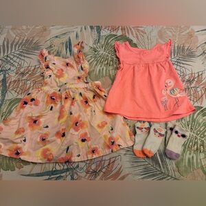 Carter's Pink and Orange Baby Dress Set